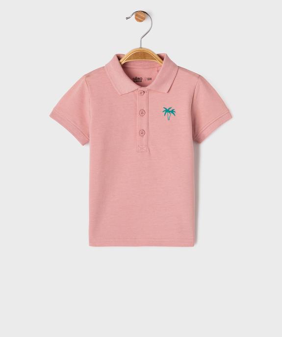 Polo manches courtes en maille piquée à motif bébé garçon vue1 - GEMO 4G BEBE - GEMO