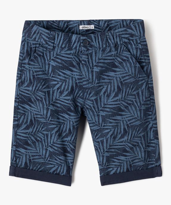Bermuda coupe chino regular en coton imprimé garçon vue1 - GEMO (JUNIOR) - GEMO