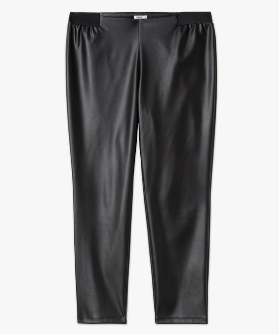 Pantalon ajusté à taille élastiquée en cuir imitation femme grande taille vue4 - GEMO (G TAILLE) - GEMO