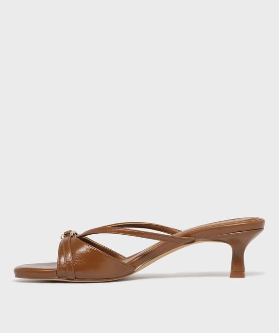 Sandales mules à petit talon femme - Follow Me vue3 - FOLLOW ME - GEMO