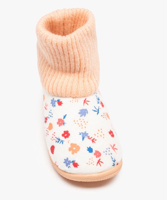 Chaussons bébé fille en velours imprimé et col chaussette vue5 - GEMO (ENFANT) - GEMO
