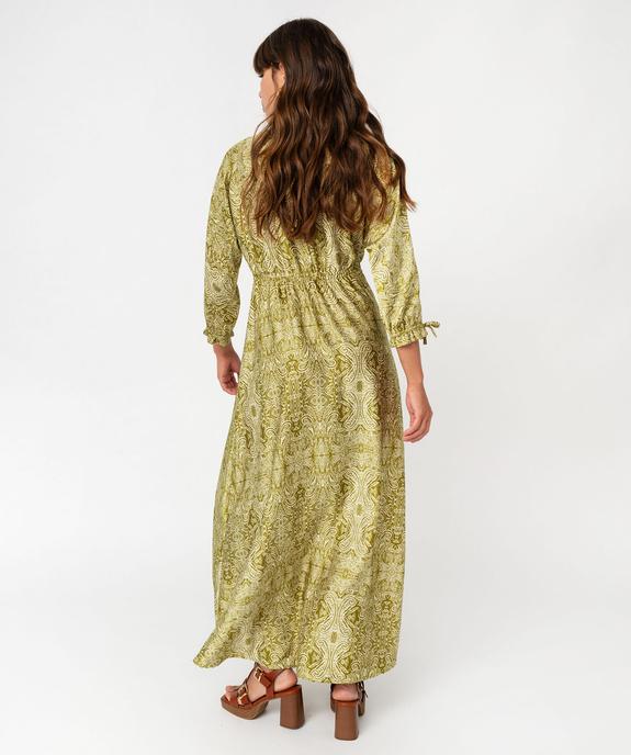 Robe longue imprimée en matière satinée femme vue3 - GEMO(FEMME PAP) - GEMO