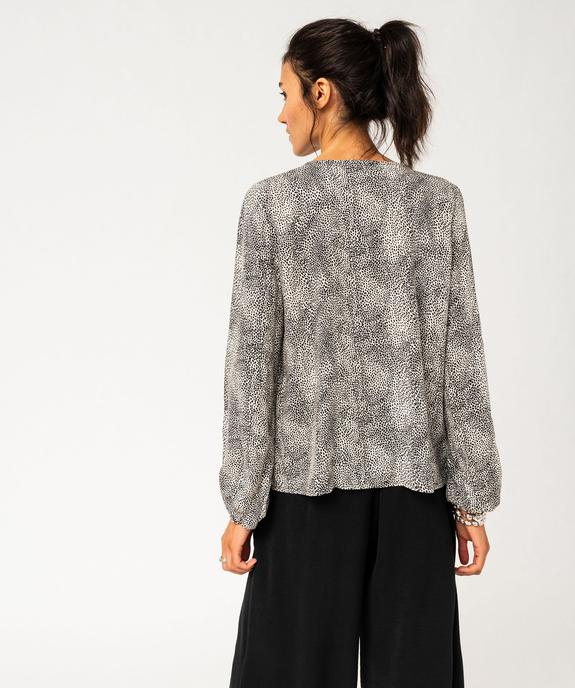 Blouse fluide imprimée avec liens à nouer femme vue3 - GEMO(FEMME PAP) - GEMO