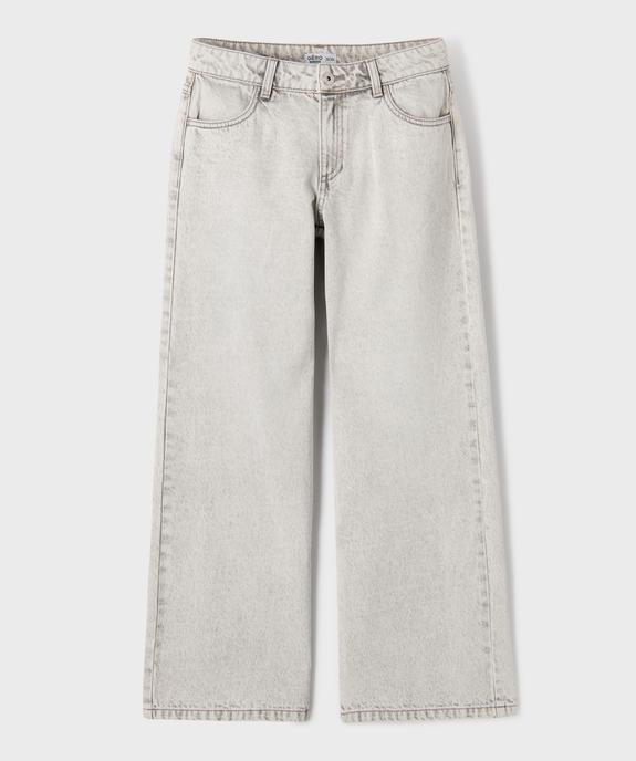 Jean baggy en denim de coton délavé fille vue1 - GEMO 4G FILLE - GEMO