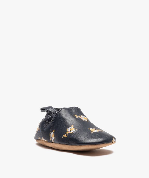 Chaussons bébé garçon en cuir souple imprimé tigres vue2 - GEMO 4G BEBE - GEMO