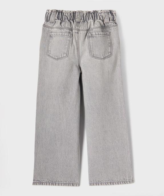 Jean wide leg avec ceinture élastique ajustable fille vue6 - GEMO (ENFANT) - GEMO