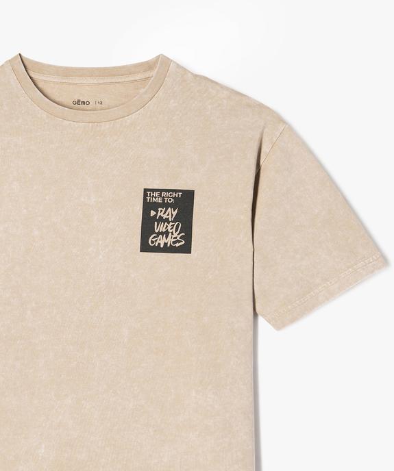 Tee-shirt à manches courtes avec motif poitrine garçon vue2 - GEMO 4G GARCON - GEMO