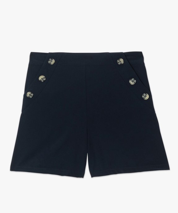 Short femme ample taille haute à pont boutonné vue4 - GEMO(FEMME PAP) - GEMO