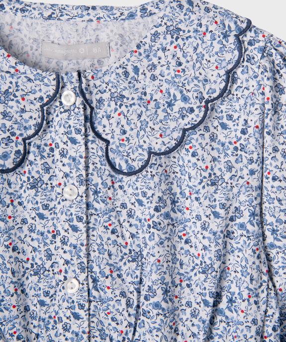 Robe à motifs fleuris et col Claudine fille - LuluCastagnette vue2 - LULUCASTAGNETTE - GEMO