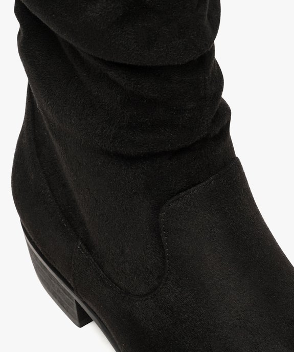 Bottes femme unies en suédine tige drapée vue6 - GEMO (CASUAL) - GEMO