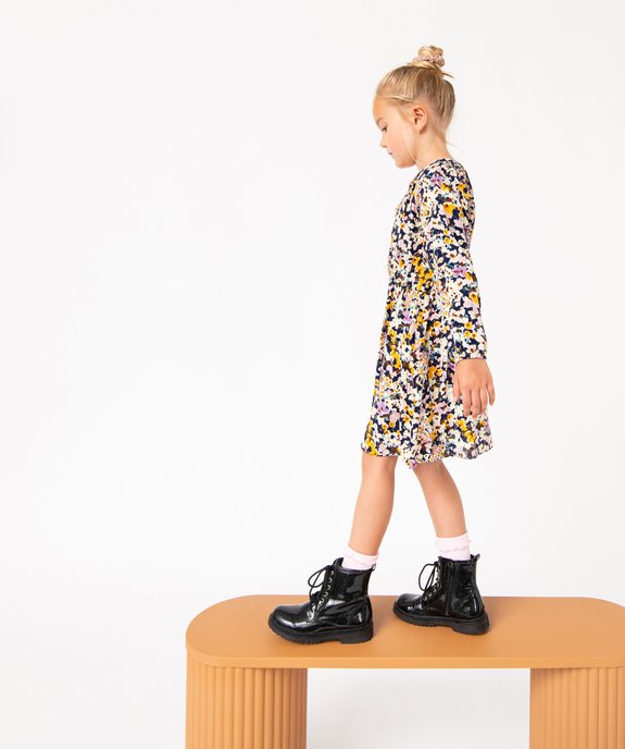 Robe à manches longues à motifs fleuris fille vue5 - GEMO (ENFANT) - GEMO
