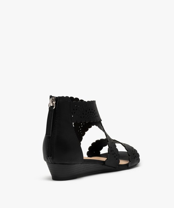 Sandales femme à brides perforées et talon fermé vue4 - GEMO (CASUAL) - GEMO