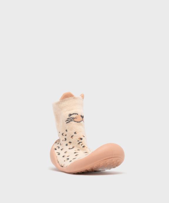 Chaussons avec tige chaussette à motif léopard bébé fille vue2 - GEMO (ENFANT) - GEMO