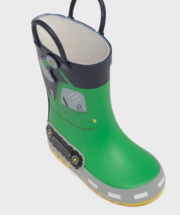 Bottes de pluie à anses et motif tracteur bébé garçon vue6 - BUGGY - GEMO