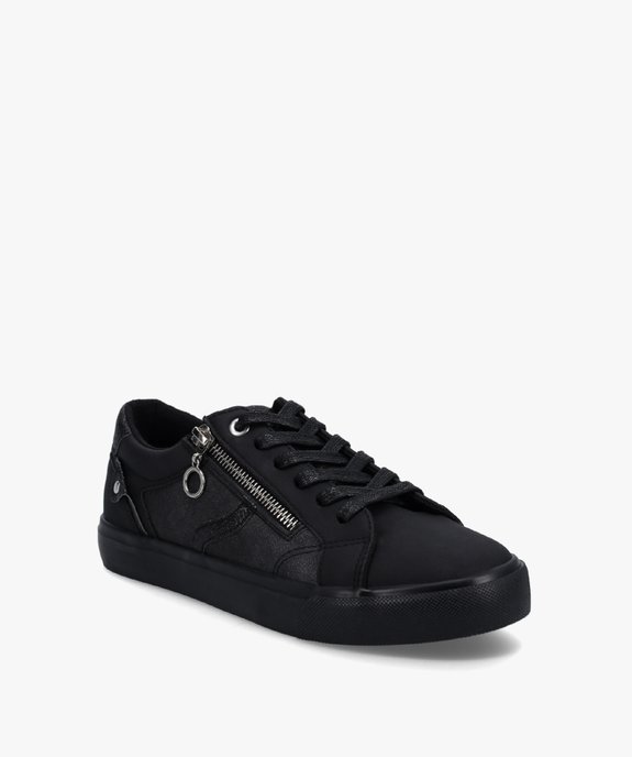 Baskets femme monochromes fermeture lacets et zip vue2 - GEMO (SPORTSWR) - GEMO