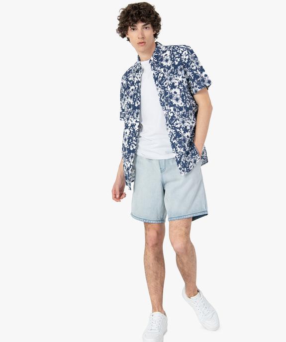 Chemise homme à manches courtes à motifs fleuris vue5 - GEMO (HOMME) - GEMO
