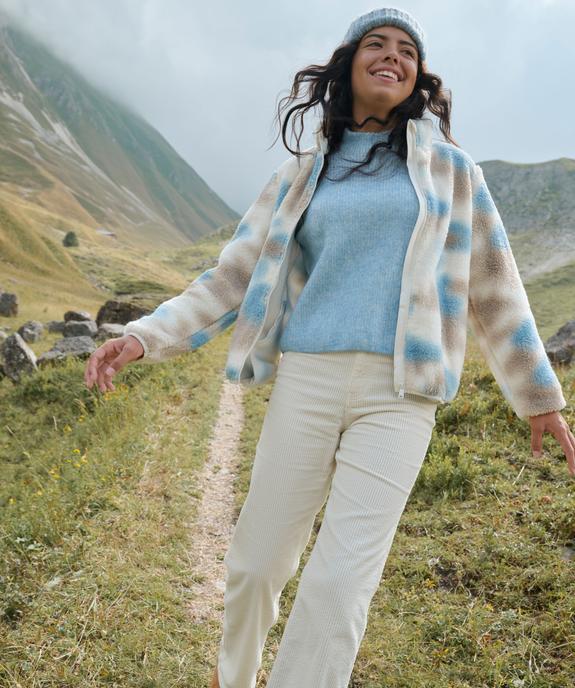 Sweat zippé à col montant en sherpa fille vue1 - GEMO (JUNIOR) - GEMO