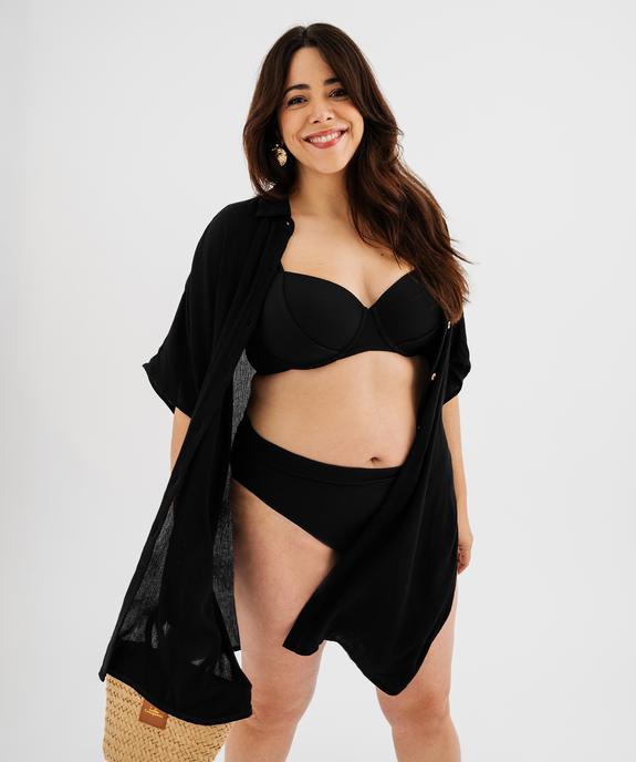 Haut de maillot de bain à armatures en maille texturée femme grande taille vue5 - GEMO (PLAGE) - GEMO