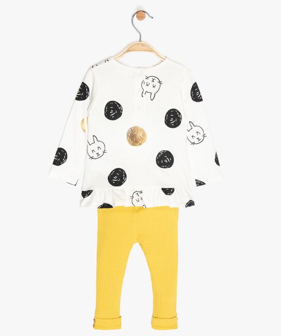 Ensemble bébé fille 2 pièces : tunique et legging en coton bio vue2 - GEMO 4G BEBE - GEMO