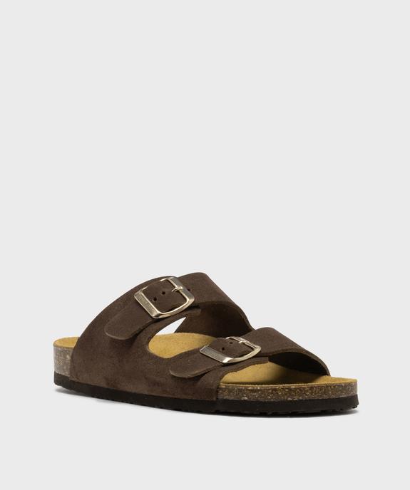 Sandales mules en cuir à semelle anatomique femme - Tanéo vue2 - TANEO - GEMO