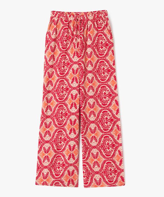 Pantalon imprimé en maille fluide fille vue1 - GEMO 4G FILLE - GEMO