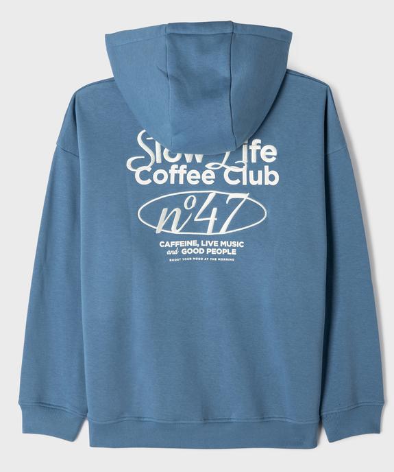 Sweat à capuche avec motif inscription brodée poitrine et dos garçon vue4 - GEMO 4G GARCON - GEMO