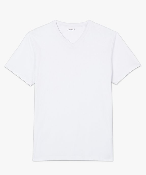 Tee-shirt homme à manches courtes et col V vue4 - GEMO 4G HOMME - GEMO