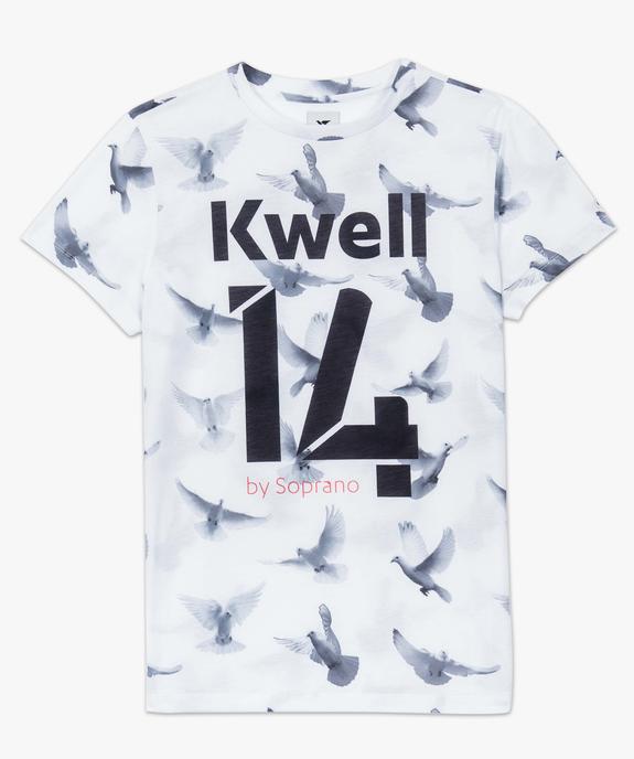 Tee-shirt à manches courtes imprimé colombes - Kwell vue4 - KWELL - GEMO