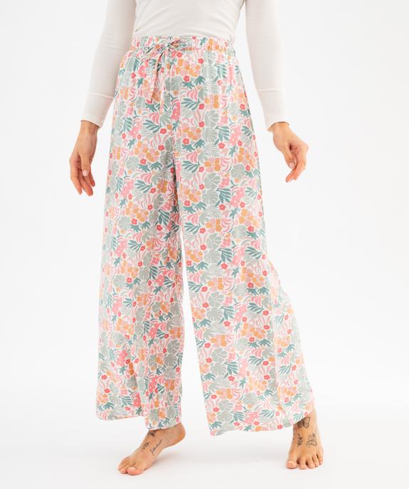 Pantalon de pyjama ample à motifs fleuris femme vue1 - GEMO 4G FEMME - GEMO