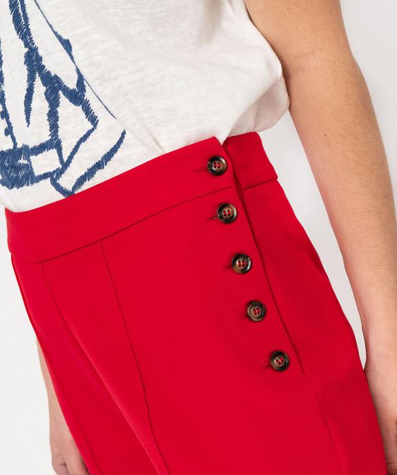 Pantalon large avec fermeture boutonnée sur le côté femme vue2 - GEMO(FEMME PAP) - GEMO