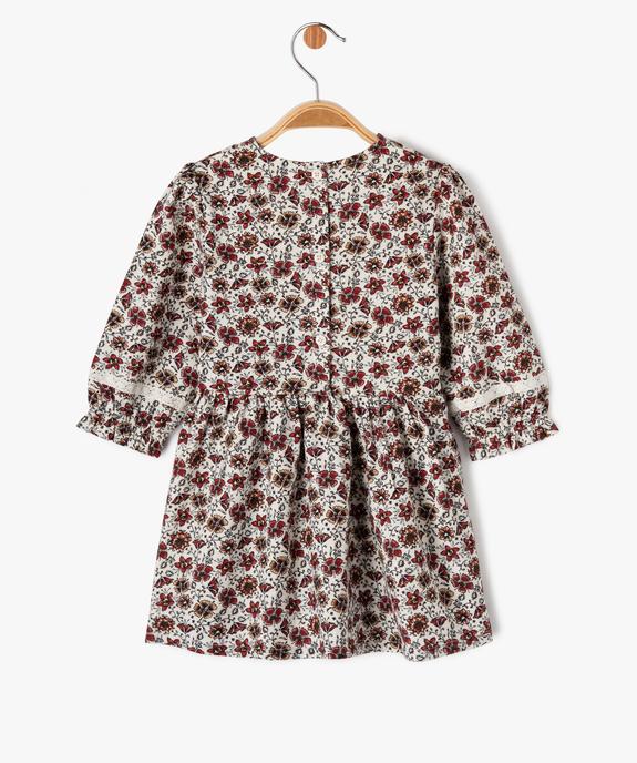 Robe à manches longues à motifs fleuris bébé fille - LuluCastagnette vue3 - LULUCASTAGNETTE - GEMO