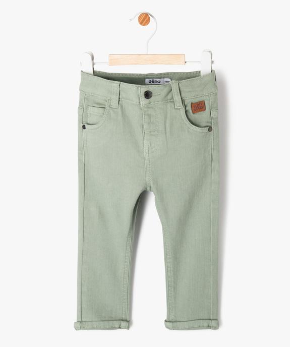 Pantalon slim en toile extensible bébé garçon vue1 - GEMO 4G BEBE - GEMO