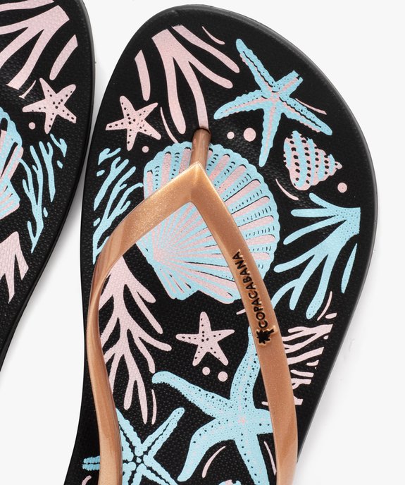 Tongs femme imprimées plage à brides irisées - Copacabana vue3 - COPACABANA - GEMO