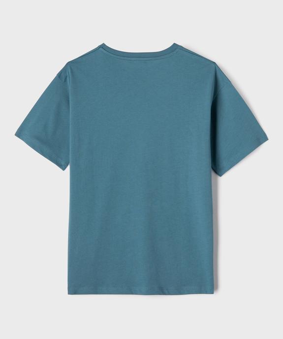 Tee-shirt manches courtes avec inscription poitrine garçon vue3 - GEMO (JUNIOR) - GEMO