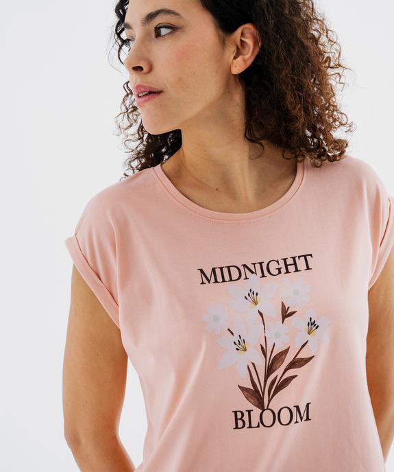 Chemise de nuit à manches courtes avec motif femme vue4 - GEMO 4G FEMME - GEMO