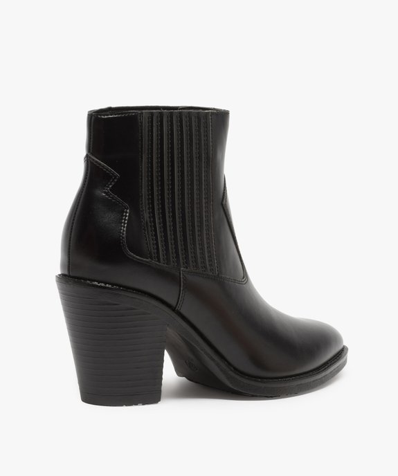 Boots femme style santiag à col élastiqué et bout pointu vue4 - GEMO(URBAIN) - GEMO