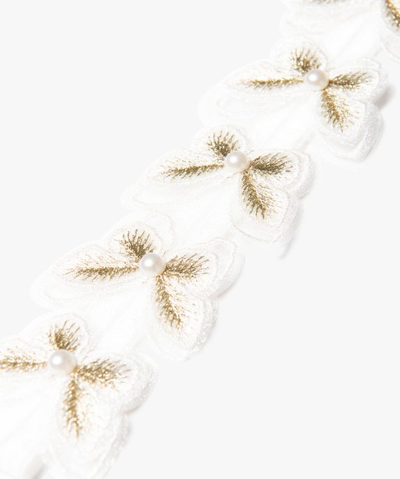 Bandeau cheveux fille avec papillons brodés et perles vue2 - GEMO (ACCESS) - GEMO