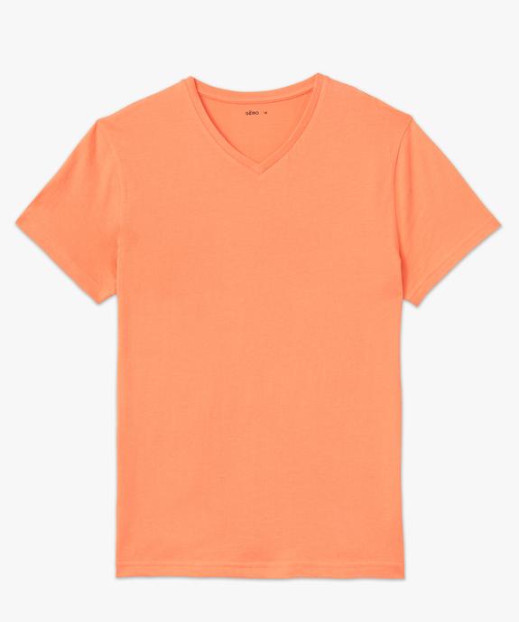 Tee-shirt à manches courtes et col V homme vue4 - GEMO 4G HOMME - GEMO