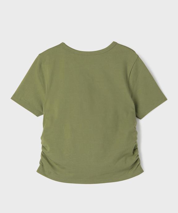 Tee-shirt manches courtes coupe courte fille vue3 - GEMO 4G FILLE - GEMO