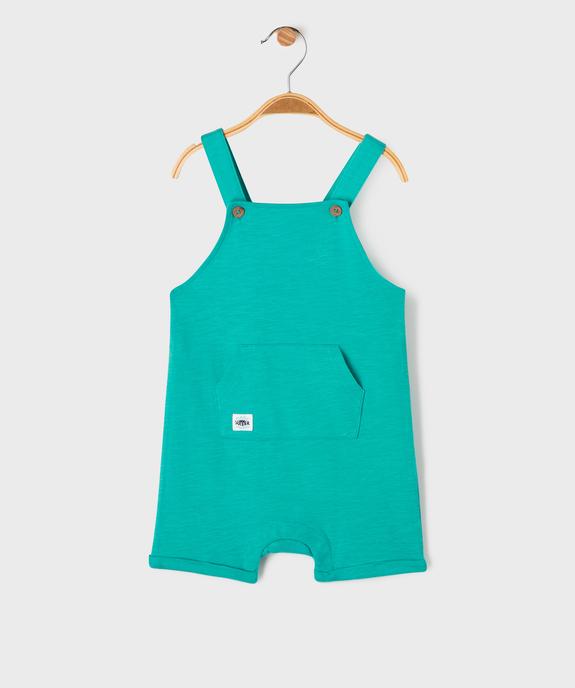 Salopette courte bébé garçon en jersey de coton vue1 - GEMO 4G BEBE - GEMO