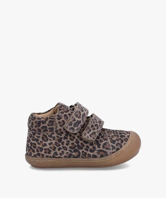 Chaussures premiers pas bébé fille dessus cuir léopard – NA! vue1 - NA! - GEMO