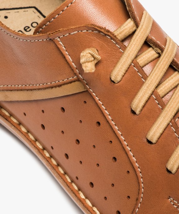 Derbies femme dessus cuir uni à lacet élastiqué - Tanéo vue6 - TANEO - GEMO