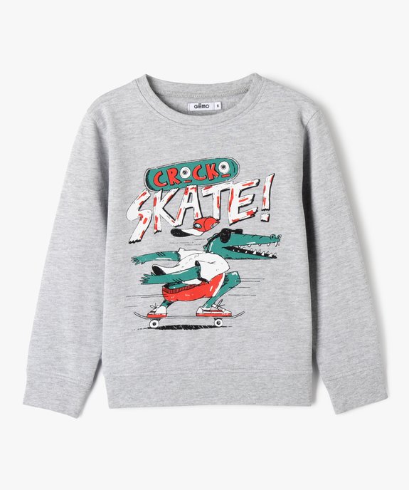 Sweat molletonne avec imprime garcon