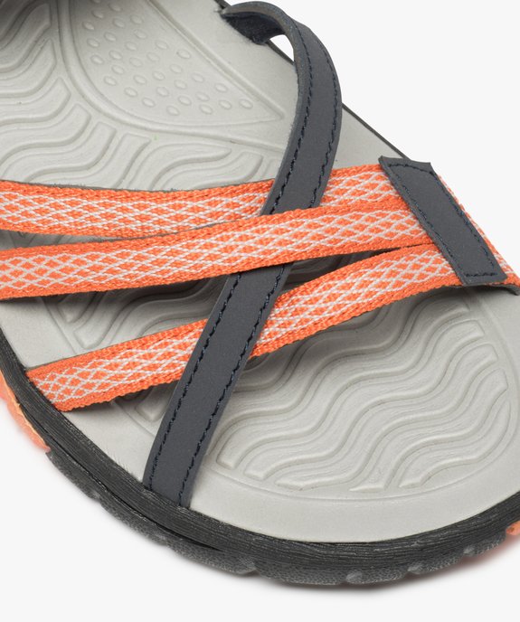 Sandales femme tout terrain à fines brides et scratch vue6 - GEMO (CASUAL) - GEMO