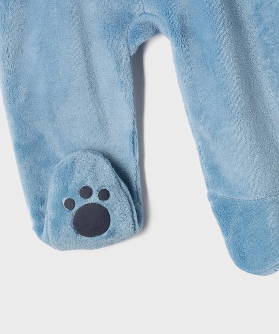 Combinaison pyjama à capuche motif ours bébé garçon  vue3 - GEMO(BB COUCHE) - GEMO