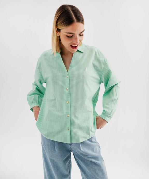 Chemise large manches longues rayée femme - LuluCastagnette vue7 - LULUCASTAGNETTE - GEMO