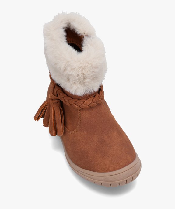 Boots fille avec tige en maille peluche  vue5 - GEMO (ENFANT) - GEMO