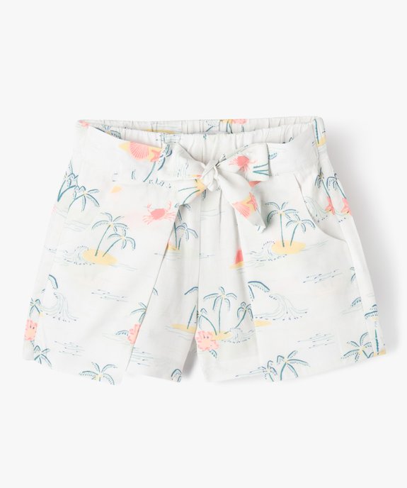 Short à pans en viscose imprimé bébé fille vue1 - GEMO 4G BEBE - GEMO