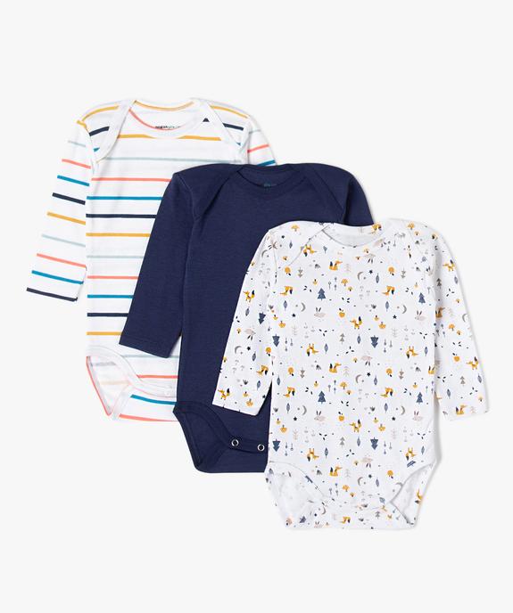 Bodies bébé imprimés à manches longues (lot de 3) - No gaspi vue1 - NOGASPI - GEMO