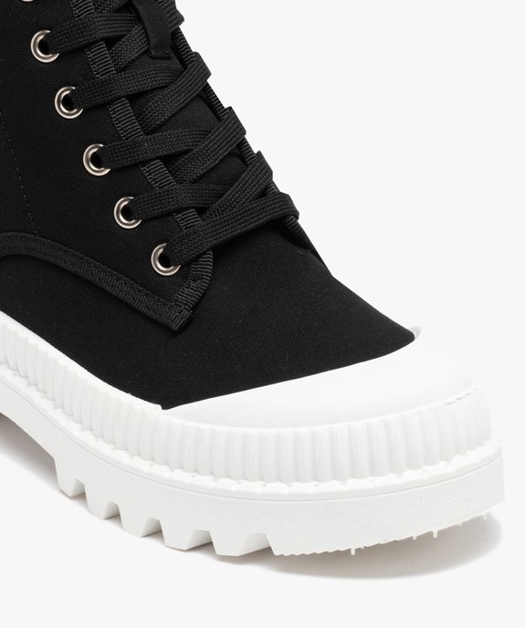 Baskets femme mid-cut en toile unie à semelle crantée vue7 - GEMO (SPORTSWR) - GEMO